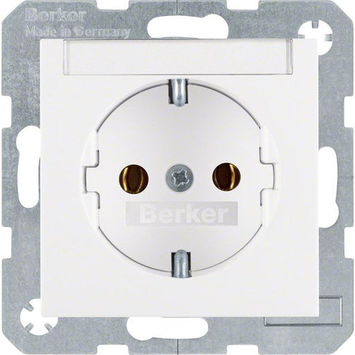 Berker - Steckdose Schuko-Steckdose pws 47501909 + Beschriftungsfeld