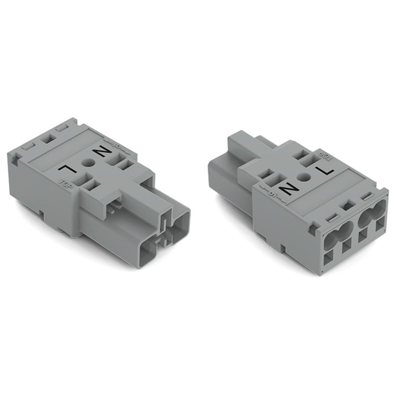 WAGO - Steckverbinder für steckbare Gebäudeinstallation Stecker 2-polig 770-252/060-000 Kod. B,grau − 100 Stück