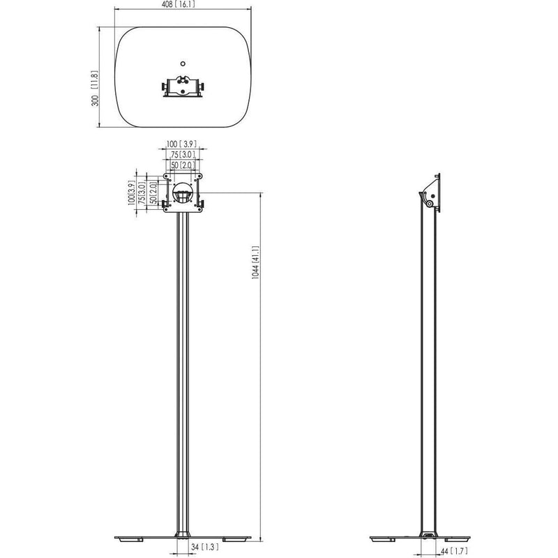 Vogels - Halterung für Audio-/Videosysteme Bodenständer PTA3101 sw-si TabLock