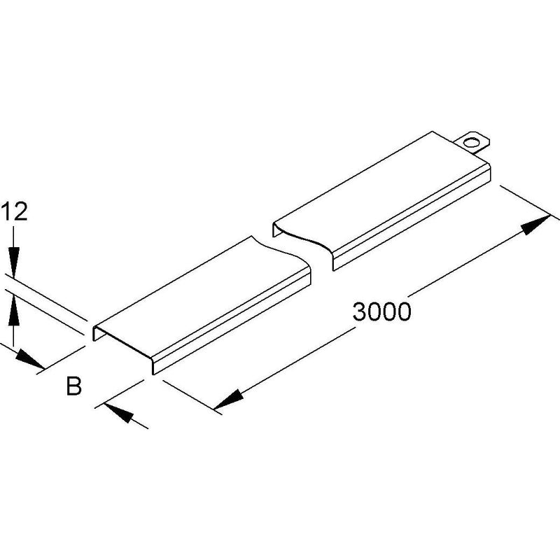 Niedax - Deckel für Kabeltragsystem Kabelrinnendeckel RD 50 F − 3 Meter