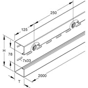 Niedax - Geräteeinbaukanal Unterteil GKU 213-78T60 S − 6 Meter