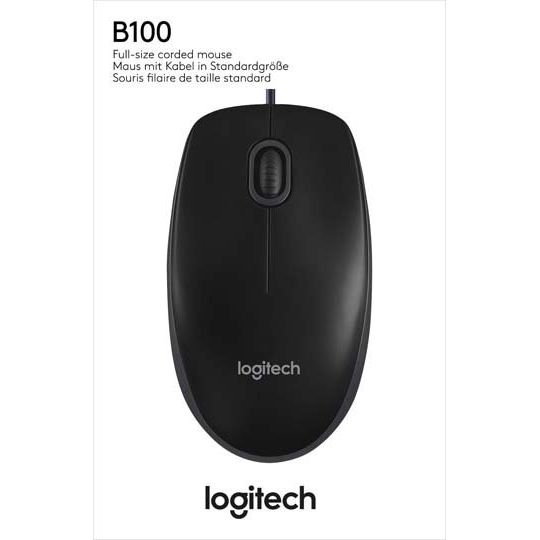 Bechtle - Zubehör/Ersatzteile für Unterhaltungselektronik Mouse USB black fB 910-003357 Logitech B100 optic.  − 1 Stück