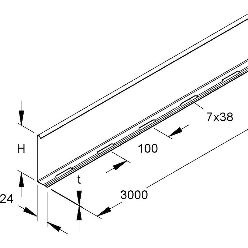 Niedax - Trennwand für Kabeltragsystem Trennsteg RW 110 E3 − 3 Meter