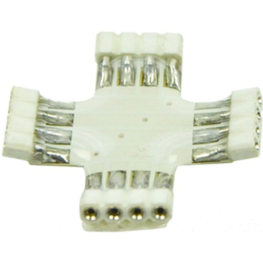 Scharnberger+Hasenbein - Zubehör/Ersatzteile für Lichtschlauch/-band Kreuzverbinder weiß 30677 f.RGB-Bänder 4pol