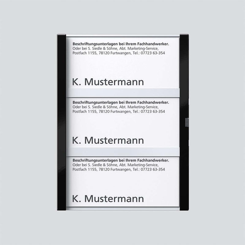 Siedle&Söhne - Zubehör/Ersatzteile für Türkommunikation Namensschild sw-hgl 200029957-00 f. TM612-3/BTM650-04 − 1 Stück