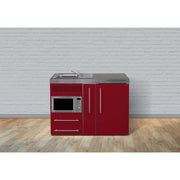 Stengel - Mini-Küche Miniküche Premiumline MPMBR120AKSMWKSreBli Bordeauxrot