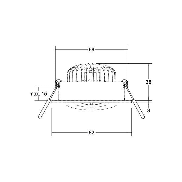 Brumberg Leuchten - Downlight/Strahler/Flutlicht LED-Einbaustrahler 230V 40477183 3000K, sw
