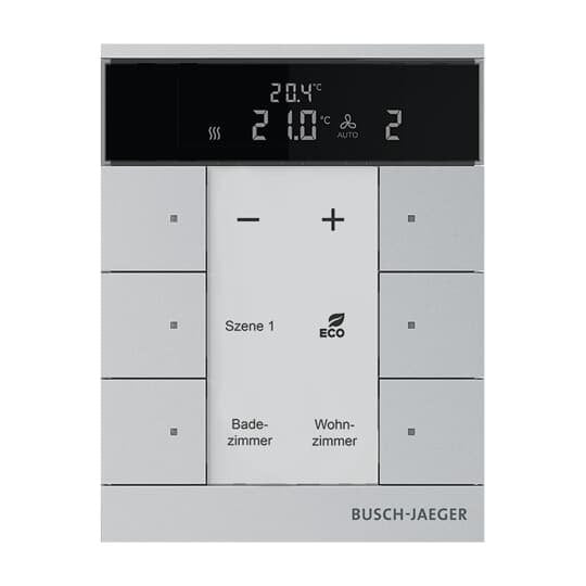 Busch-Jaeger - Bussystem-Raumtemperaturregler HVAC-Slave-Gerät SBS/U6.0.11-83 6fach, BE, alusilber