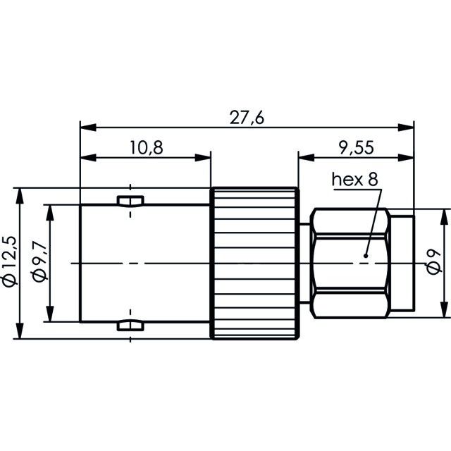 Telegärtner - Koax-Kupplung Adapter BNC-SMA (F-M) 100023643 50Ohm − 5 Stück