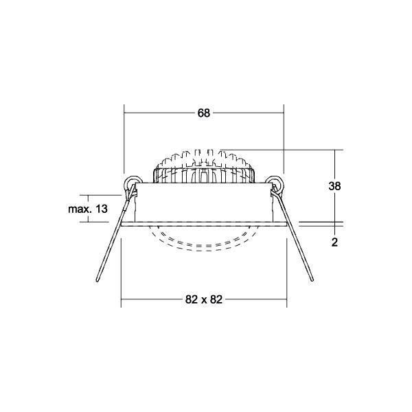 Brumberg Leuchten - Downlight/Strahler/Flutlicht LED-Einbaustrahler 39365023 3000K chrom dimm