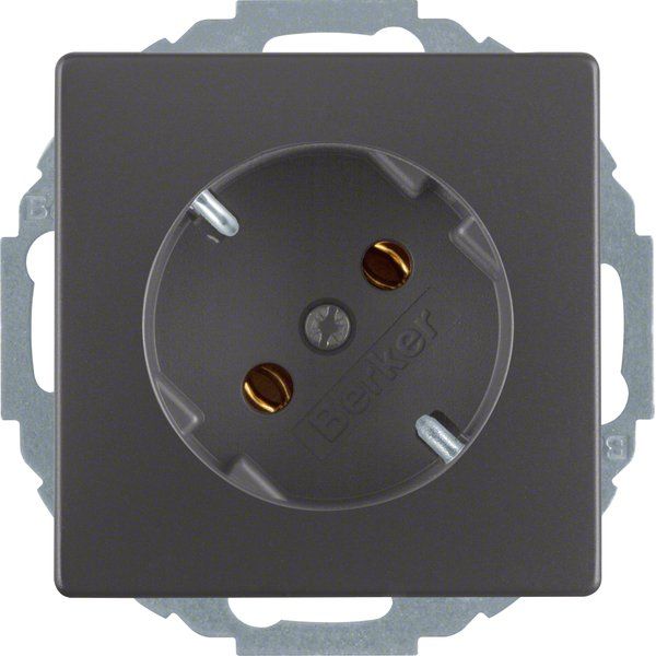 Berker - Steckdose SCHUKO 45 Grad 47276086 anthrazit samt