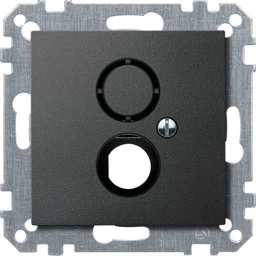 Merten - Einsatz/Abdeckung für Kommunikationstechnik Zentralplatte anth 468514 für BNC/TNC-Buchse