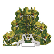 WAGO - Schutzleiter-Reihenklemme Dreistockklemme 2202-3207 2,5 qmm, grün-gelb − 50 Stück