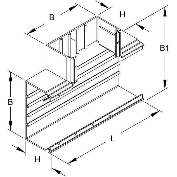 HKL - T-Stück für Leitungsführungskanal T-Stück cws GTU80150.6 Kanal-System GL − 2 Stück
