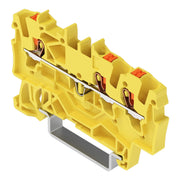 WAGO - Durchgangs-Reihenklemme 3-Leiter-Durchgangsklemme 2201-1306 Drücker,1,5 mm², ge − 100 Stück