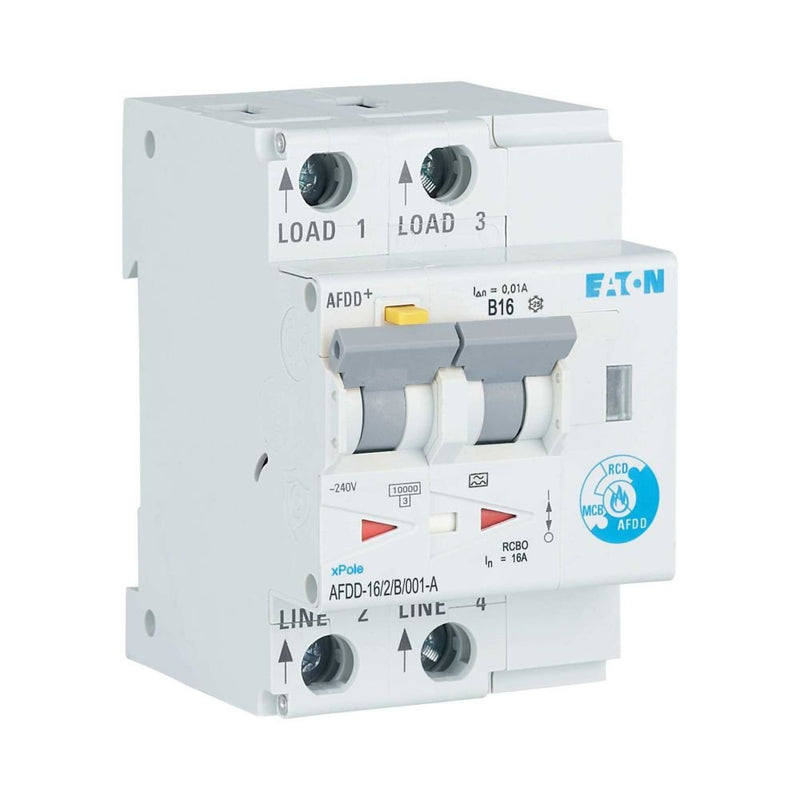 Eaton - Kombination FI-Schalter/Leitungsschutzschalter mit Zusatzeinrichtung Brandschutzschalter AFDD-16/2/B/001-A 2polig, B16A, 10mA