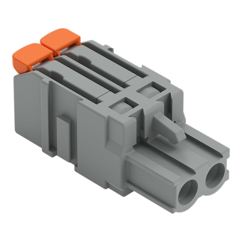WAGO GmbH & Co. KG - Kabelsteckverbinder für Leiterplattensteckverbinder 1-Leiter-Federleiste,Hebel 2231-1102/327-000 PushinCAGECLAMP,grau − 100 Stück