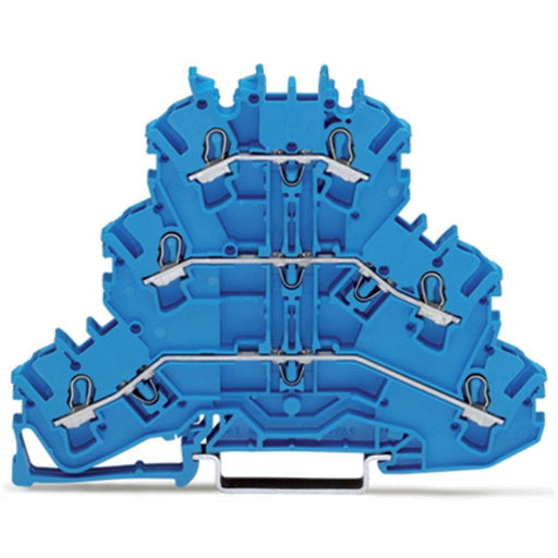 WAGO - Durchgangs-Reihenklemme Dreistockklemme 2002-3204 N/N/N,blau − 50 Stück