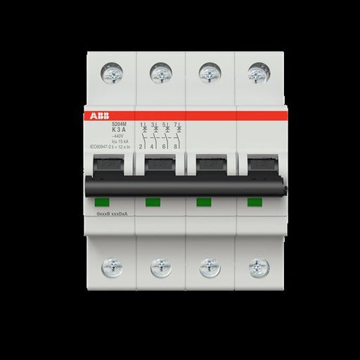 ABB Stotz S&J - Leitungsschutzschalter Sicherungsautomat S204M-K3 10 kA, 3 A, 4P