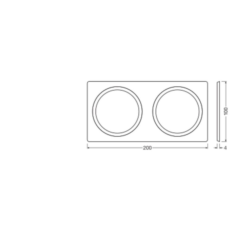 Ledvance - Mechanisches Zubehör/Ersatzteile für Leuchten Rahmen rechteckig SPOTF.100X2002XD68WT weiß