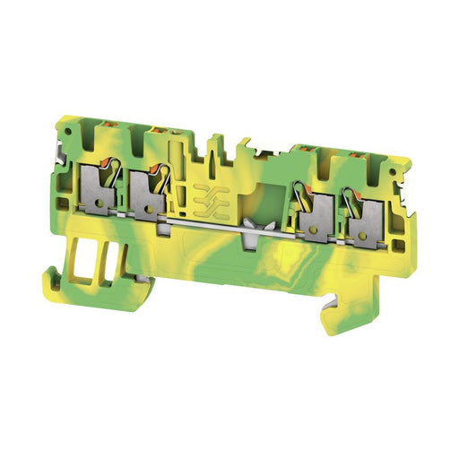 Weidmüller - Schutzleiter-Reihenklemme Klemme A4C 1.5 PE DL PUSH IN, 1.5 mm² − 50 Stück