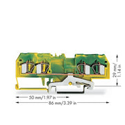 WAGO - Schutzleiter-Reihenklemme 4-Leiter-Schutzleiterklem. 281-657/999-950 Ex e II geeignet − 50 Stück