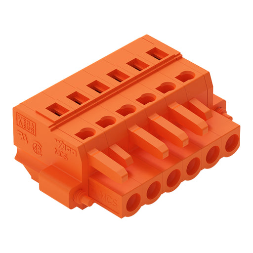 WAGO - Kabelsteckverbinder für Leiterplattensteckverbinder 1-Leiter-Federleiste 231-306/107-000 CAGECLAMP,2,5mm²,or − 50 Stück