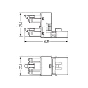 WAGO - Kompaktverteiler für steckbare Gebäudeinstallation h-Verteiler 5-polig 890-982 Kod. I,blau − 50 Stück