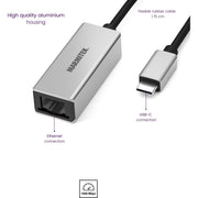MARMITEK - Zubehör/Ersatzteile für Unterhaltungselektronik Adapter USB Typ C MARMITEK ConUSB-C/Et zu Ethernet