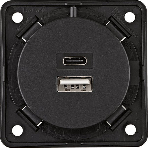 Berker - USB-Spannungsversorgung USB Ladesteckdose 926202505 230V,2fach,3A,A+C