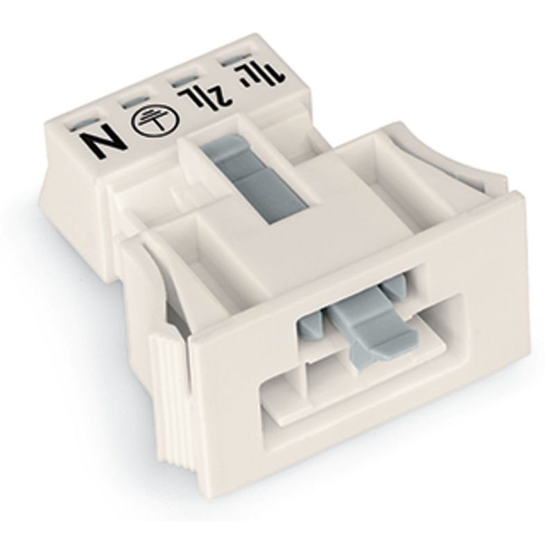 WAGO - Geräteanschluss für steckbare Gebäudeinstallation Snap-In-Stecker 890-734 4-polig,Kod. A,weiß − 50 Stück