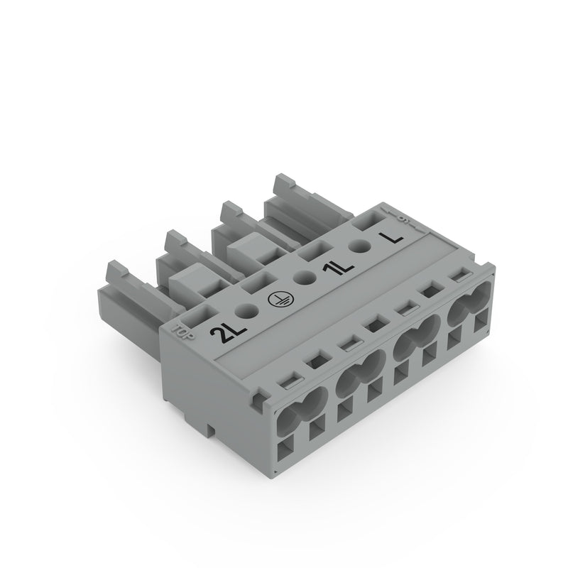 WAGO - Steckverbinder für steckbare Gebäudeinstallation Buchse 4-polig 770-244/064-000 Kod. B,grau − 50 Stück