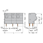 WAGO - Leiterplattenklemme 2-Leiter-Leiterplattenkle. 254-358 0,75mm² − 15 Stück