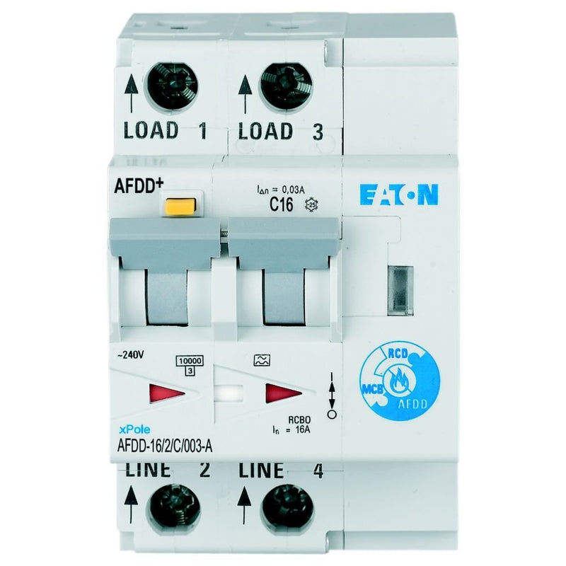Eaton - Kombination FI-Schalter/Leitungsschutzschalter mit Zusatzeinrichtung Brandschutzschalter AFDD-16/2/C/003-A 2polig, C16A, 30mA