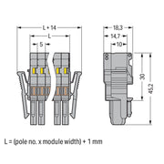 WAGO - Ein- und mehrpolige Klemmenleiste 1-Leiter-Federleiste 769-102/021-000 CAGE CLAMP,4mm²,grau − 50 Stück