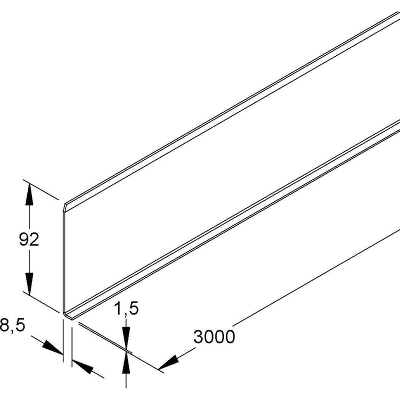 Niedax - Deckel für Kabeltragsystem Verkleidung VBASB 92.8-1.5/3000S 92x3000mm − 3 Meter