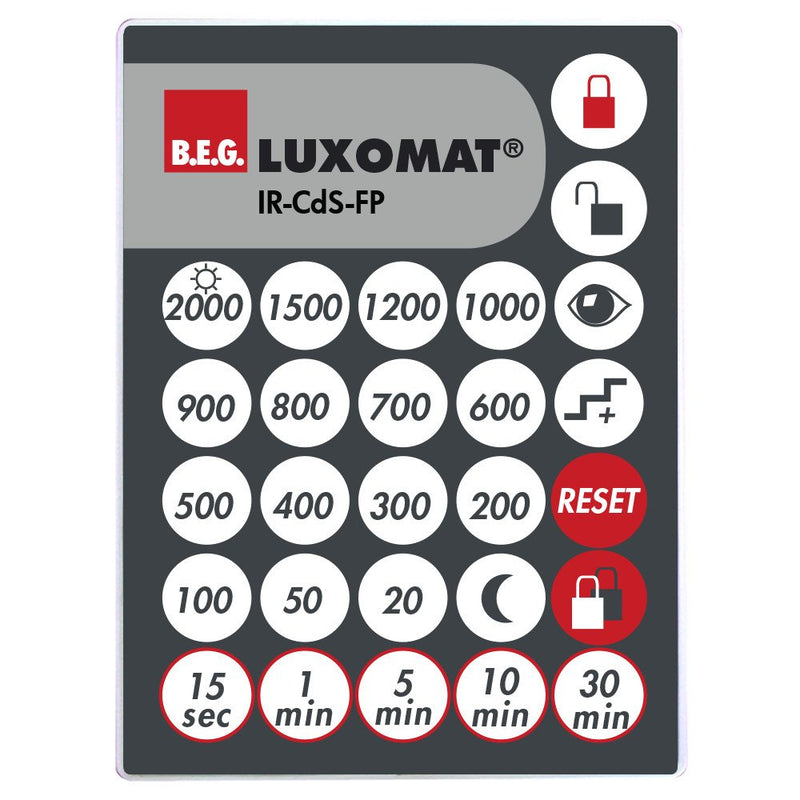 BEG Brück Electronic - Zubehör/Ersatzteile für Bewegungsmelder IR-Fernbedienung IR-CdS-FP