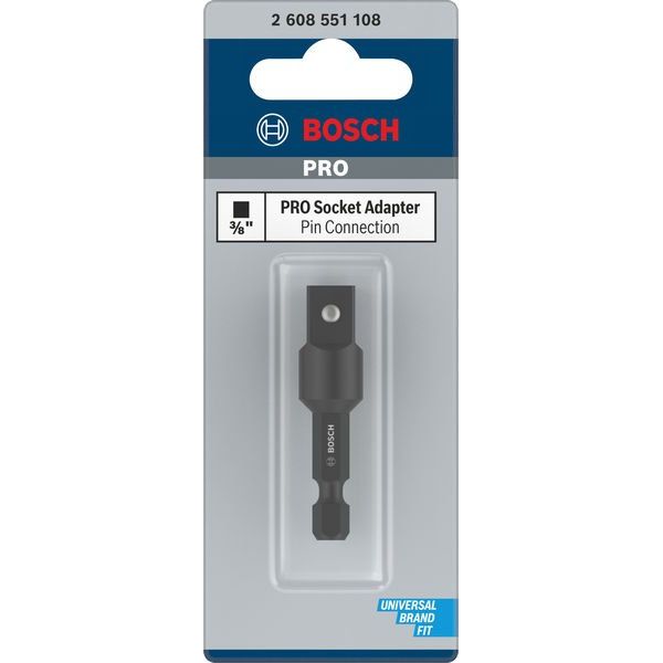 Bosch - Verlängerung für Steckschlüssel-Einsätze, Steckschlüssel, Knarren PRO Socket Adapter mit 2608551108 Stiftverbindung 3/8