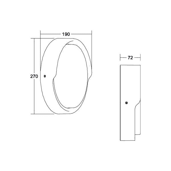 Brumberg Leuchten - Decken-/Wandleuchte LED-Wandleuchte 10221103 3000K, graphit