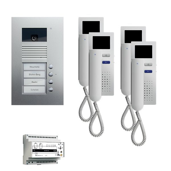 TCS Tür Control - Türsprech-Set Videosprechanlgenset color PVU1640-0010 4Tasten +Türtelefon