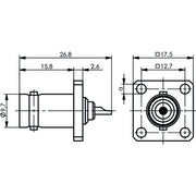 Telegärtner - Koax-Steckverbinder BNC-Flanschbuchse 100023397 50Ohm löt