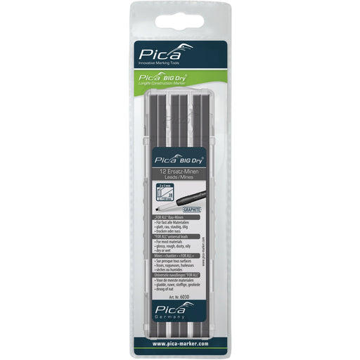 Pica-Marker - Markierungsstift BIG DRY Ersatzminen-Set 6030 (VE12) FOR ALL graphit