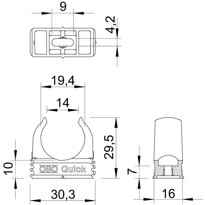 OBO Bettermann - Rohrschelle Quick-Klemmschelle 2955 M20 lgr − 100 Stück