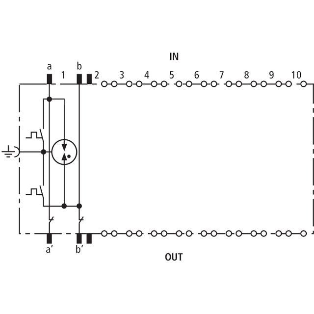 DEHN - Blitzstromableiter für Informations-/MSR-Technik Blitzstromableiter DRL 10 B 180 FSD DEHNrapid LSA f.10DA