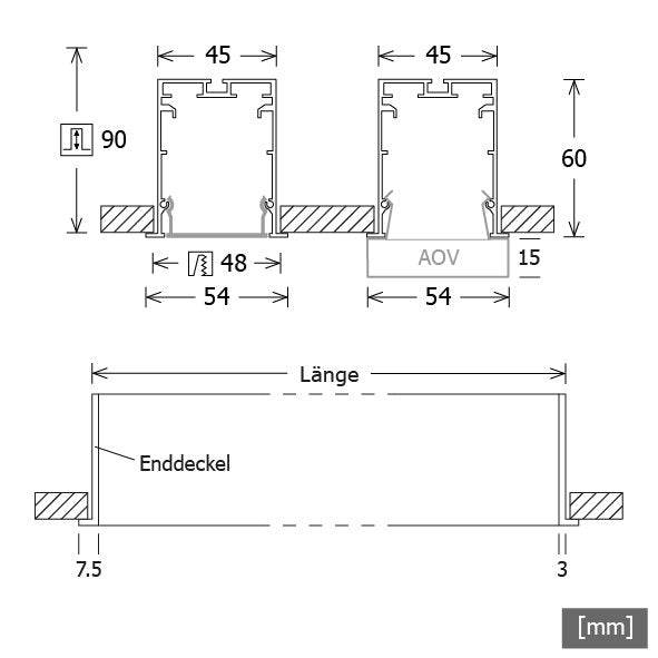 LTS Licht&Leuchten - Decken-/Wandleuchte LED-Einbauleuchte MLR045108402APBDA.ws 840, DALI, ws