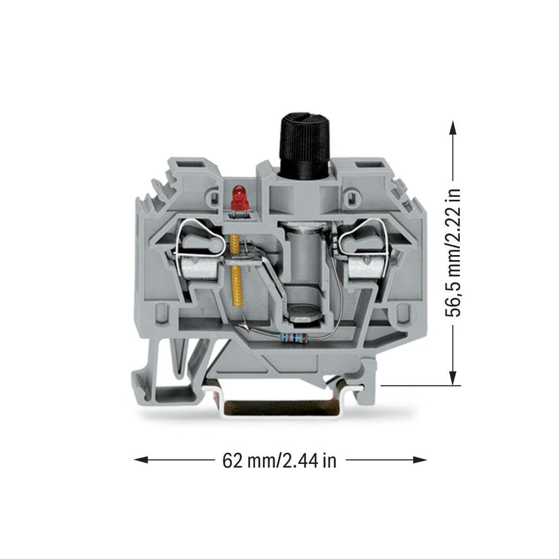 WAGO - Sicherungs-Reihenklemme Sicherungsklemme 282-128/281-413 6qmm, grau