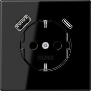 Jung - Steckdose SCHUKO Steckdose LS 1520-15 CA SW mit USB Typ AC