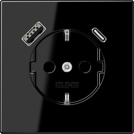 Jung - Steckdose SCHUKO Steckdose LS 1520-15 CA SW mit USB Typ AC