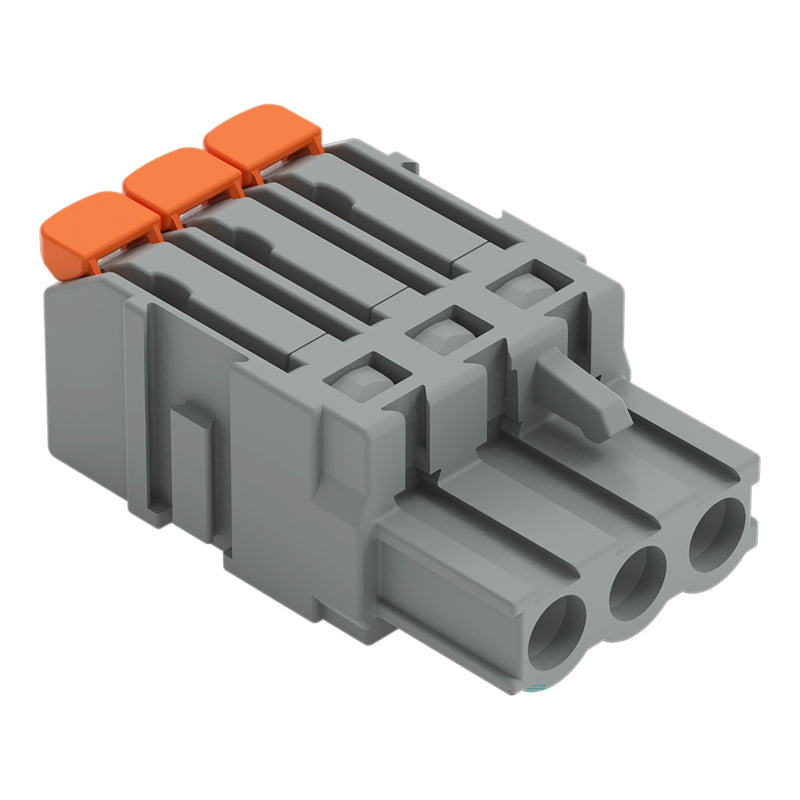 WAGO - Kabelsteckverbinder für Leiterplattensteckverbinder 1-Leiter-Federleiste,Hebel 2231-1103/327-000 PushinCAGECLAMP,grau − 100 Stück