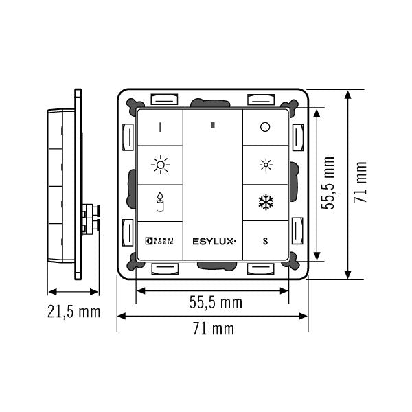 ESYLUX - Bussystem-Tastsensor Taster 8-fach PUSH BUTTON x8 TWELC DALI Tunable White